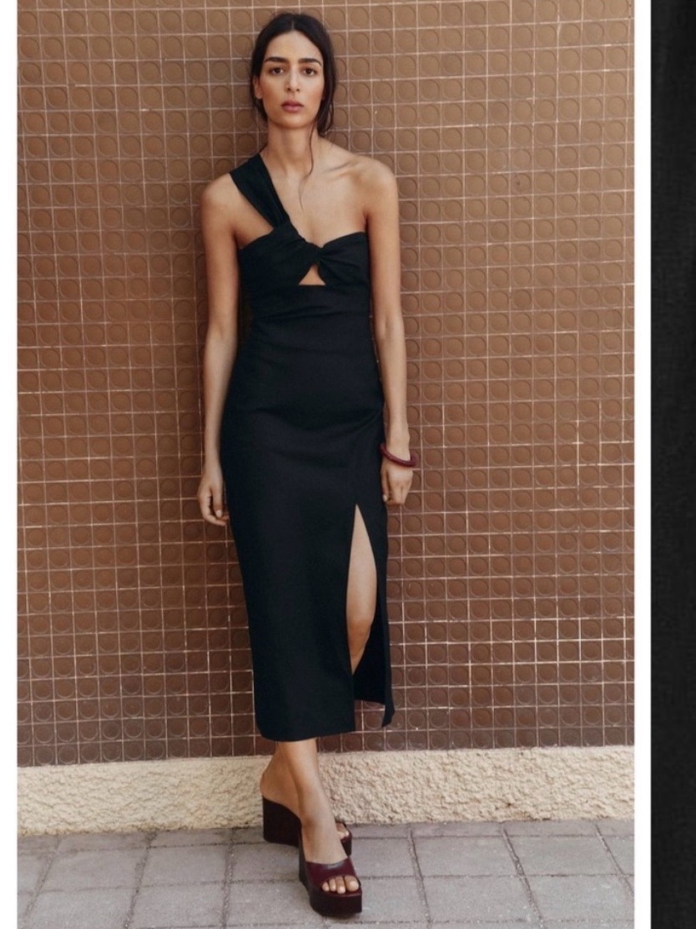 NWT Zara Asymmetric Cut Out one shoulder cocktail Dress